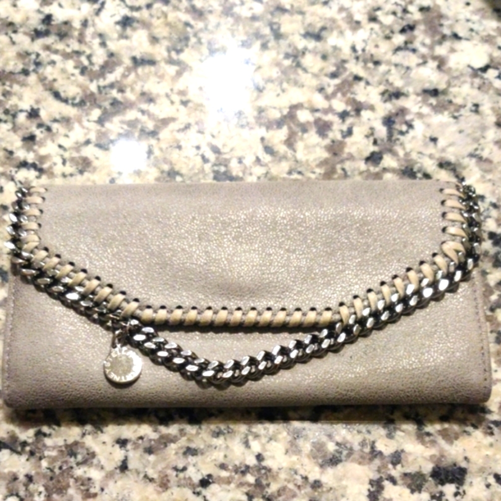 Stella McCartney Gray Chained Falabella Long Wallet